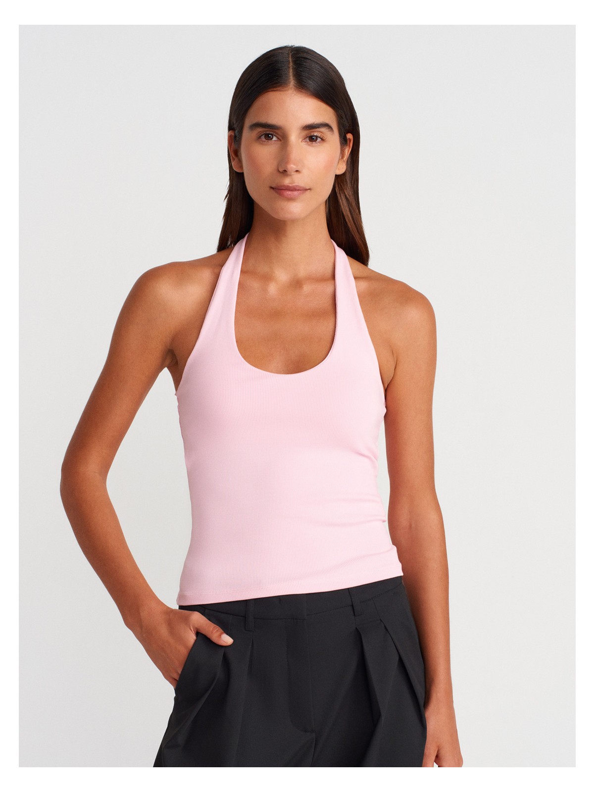 Dilvin 21052 Halter Yaka Top-Açık Mavi - Görsel 5
