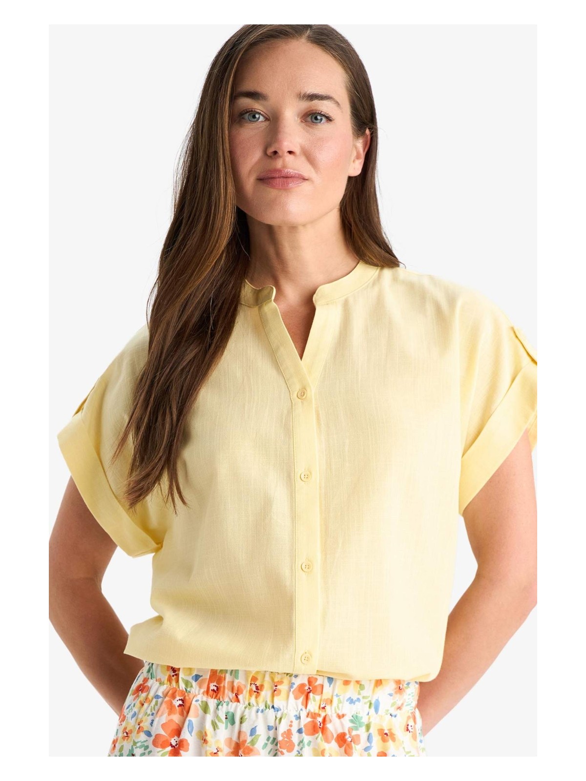 DeFacto %100 Pamuk Regular Fit Apaş Yaka Flamlı Gömlek E9435AX25SM