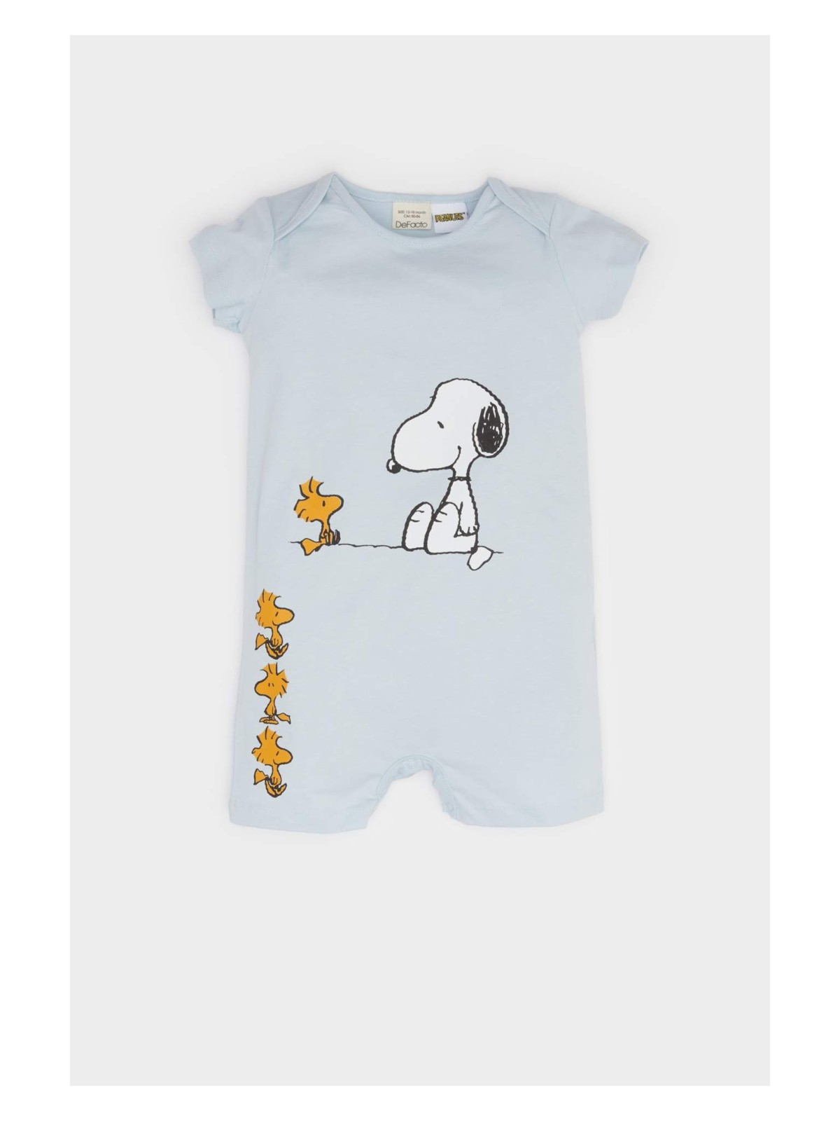 DeFacto Snoopy Penye Kısa Kollu Tulum Erkek Bebek Yenidoğan E9554A525SM