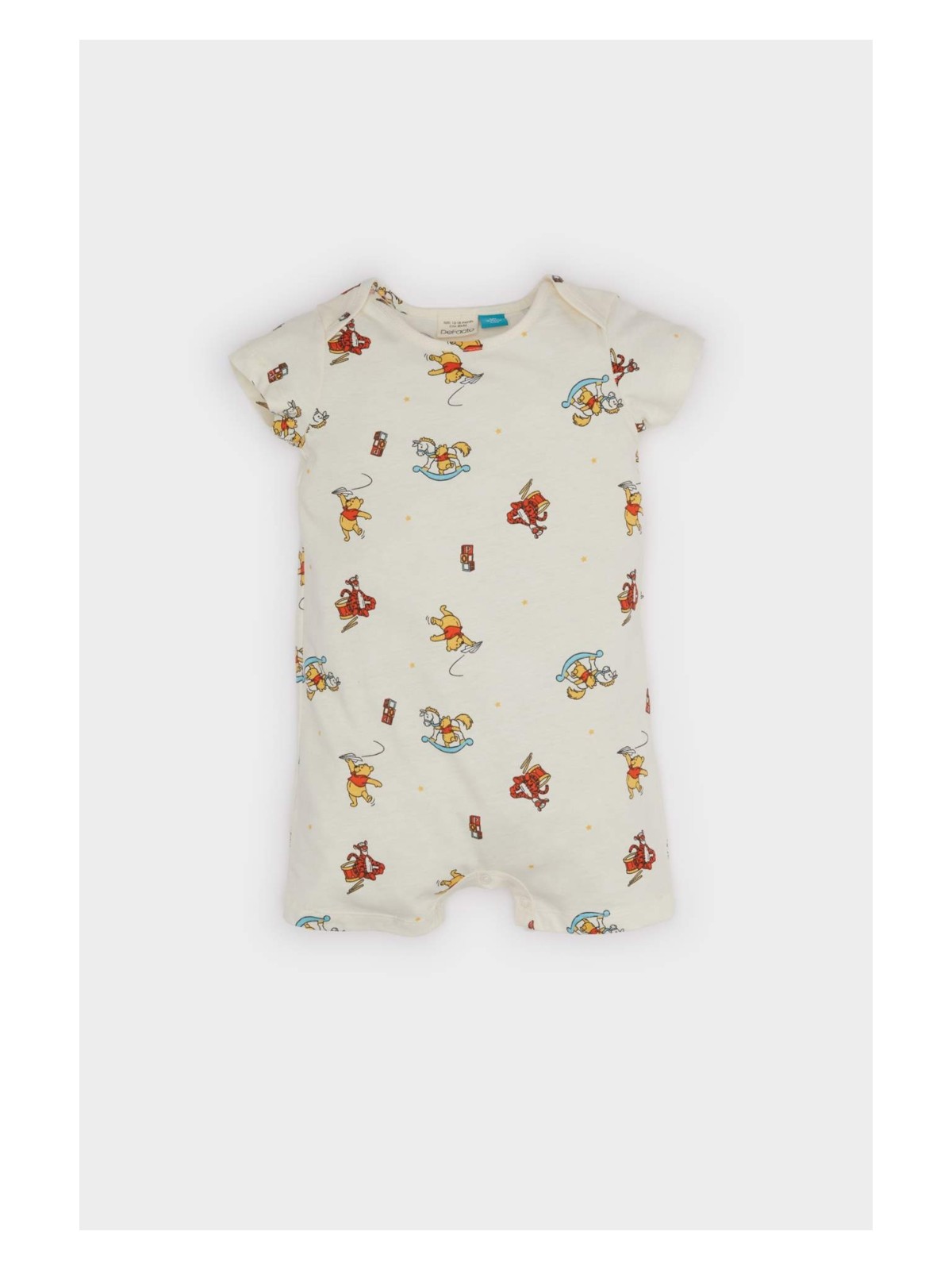 DeFacto Disney Winnie The Pooh Penye Kısa Kollu Tulum Erkek Bebek Yenidoğan E9553A525SM
