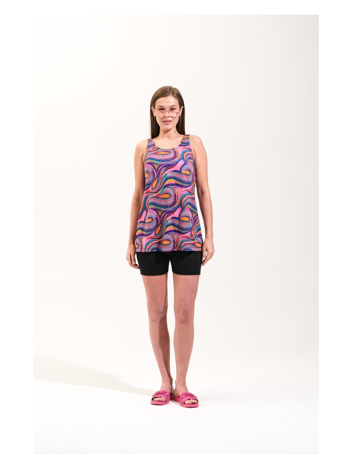 Signature Style 725705_Askılı Tunikli Şortlu 2 Parça Deniz/Havuz Tayt Mayo Takımı