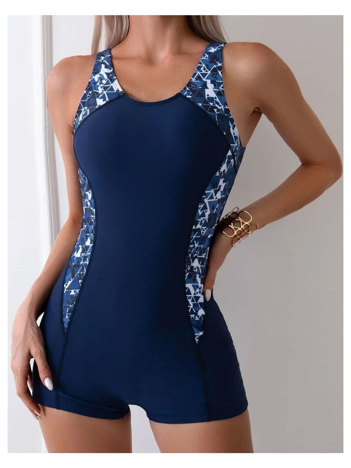 Segiza Şortlu Tulum Mayo Yüzücü Mayosu - Görsel 6