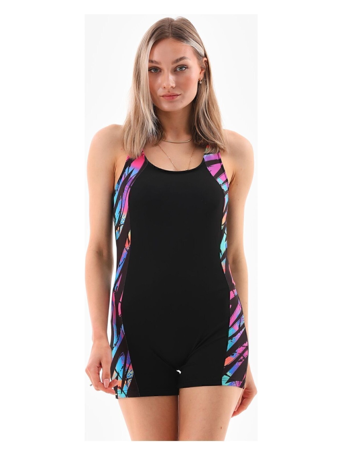 Segiza Şortlu Tulum Mayo Yüzücü Mayosu - Görsel 5