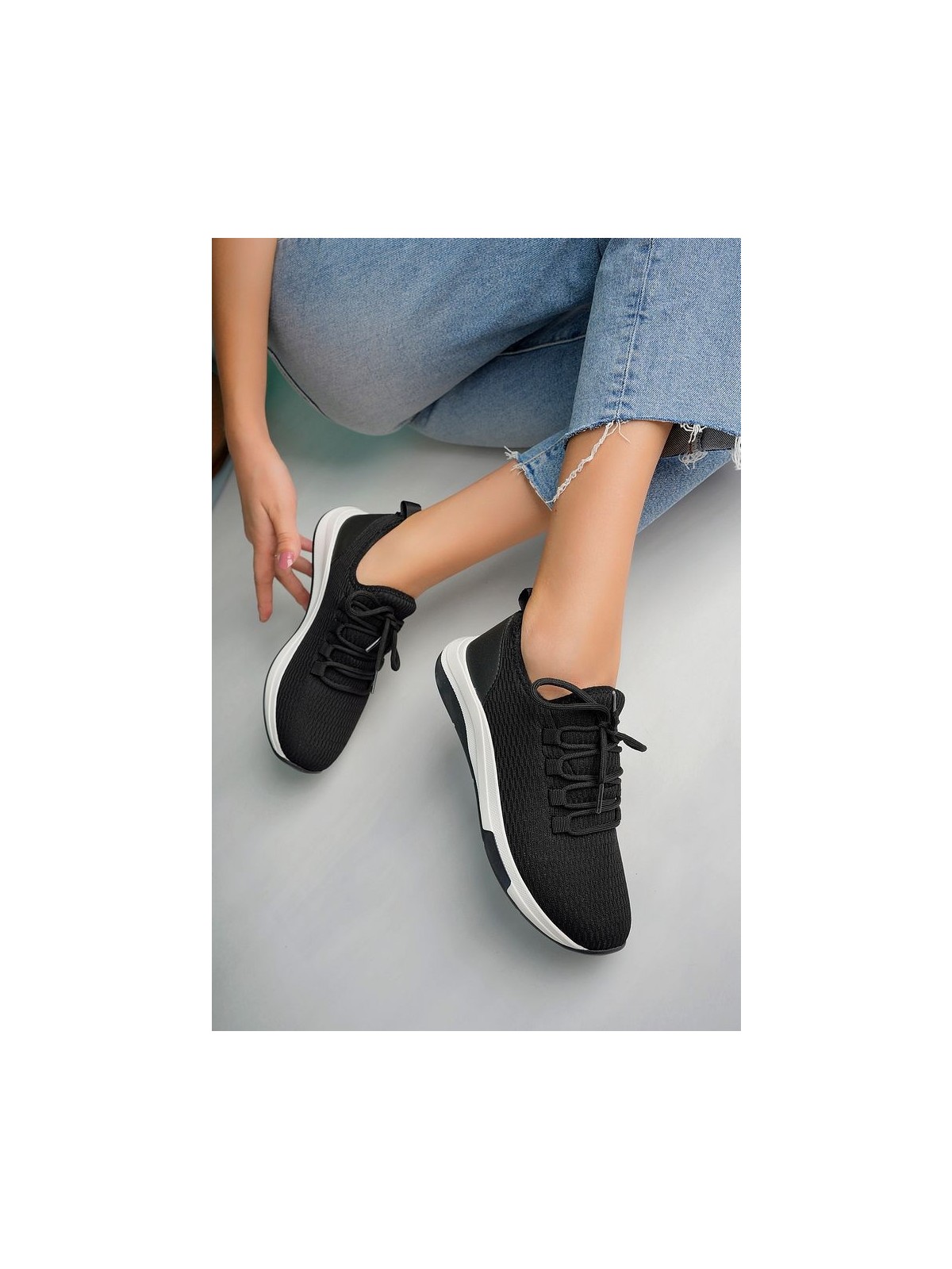 Pasyone Gri Kadın Fileli Günlük Ayakkabı