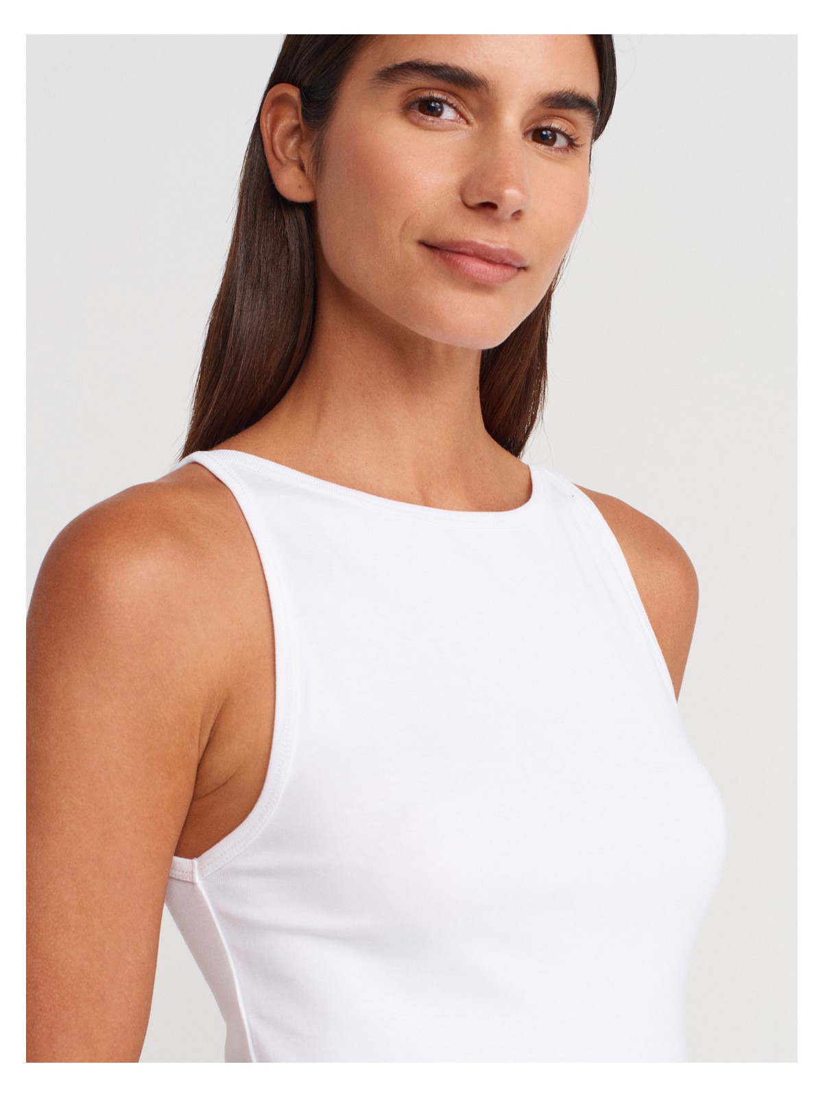 Dilvin 21048 Halter Yaka Top-Beyaz