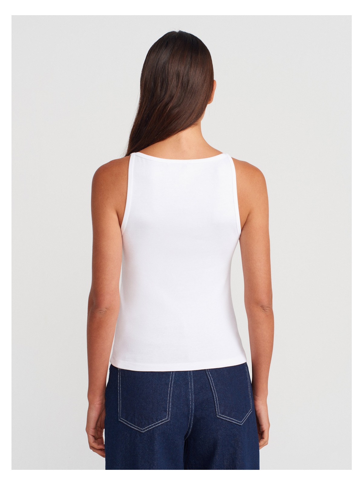 Dilvin 21048 Halter Yaka Top-Beyaz - Görsel 2