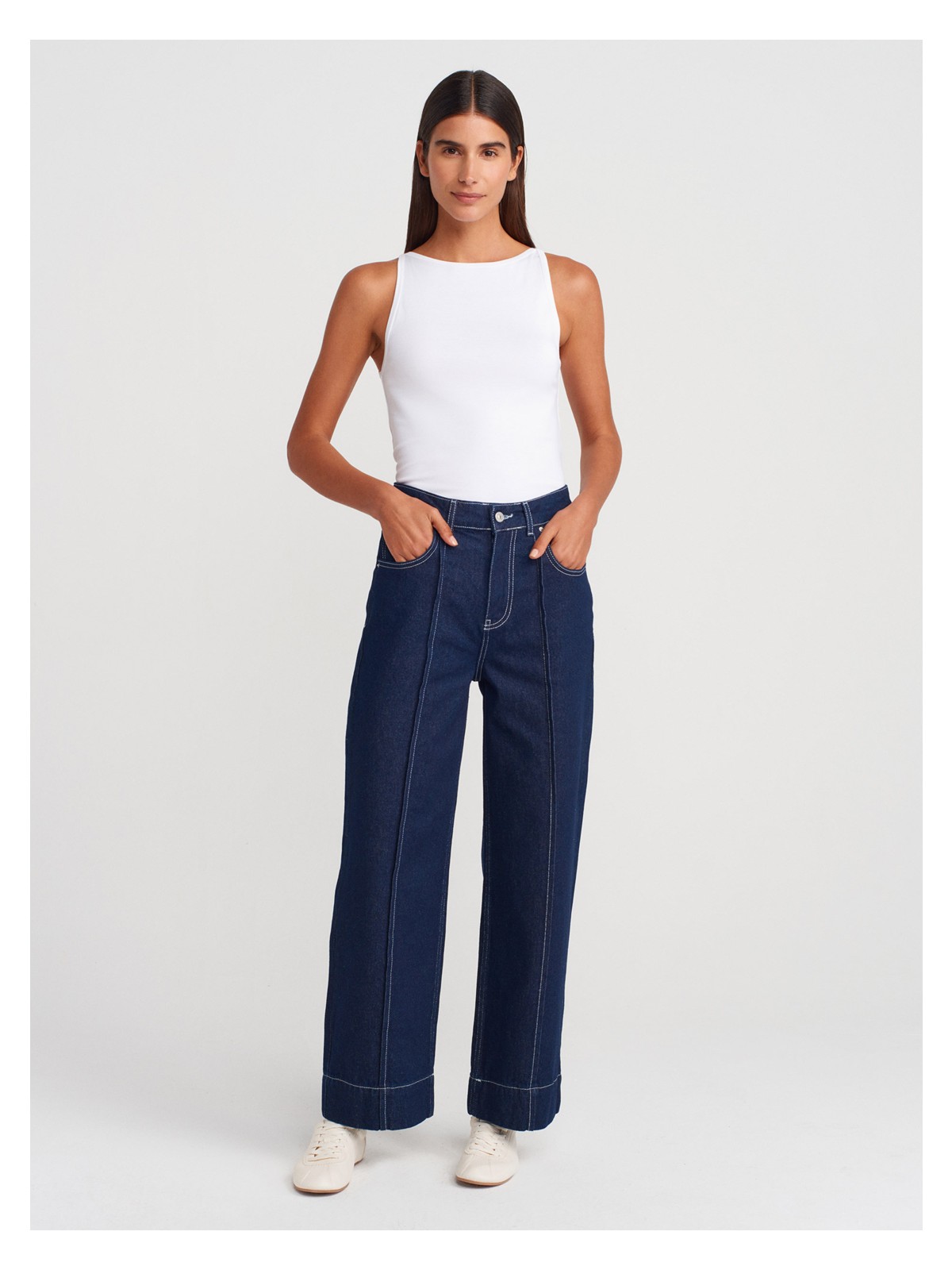 Dilvin 21048 Halter Yaka Top-Beyaz - Görsel 4