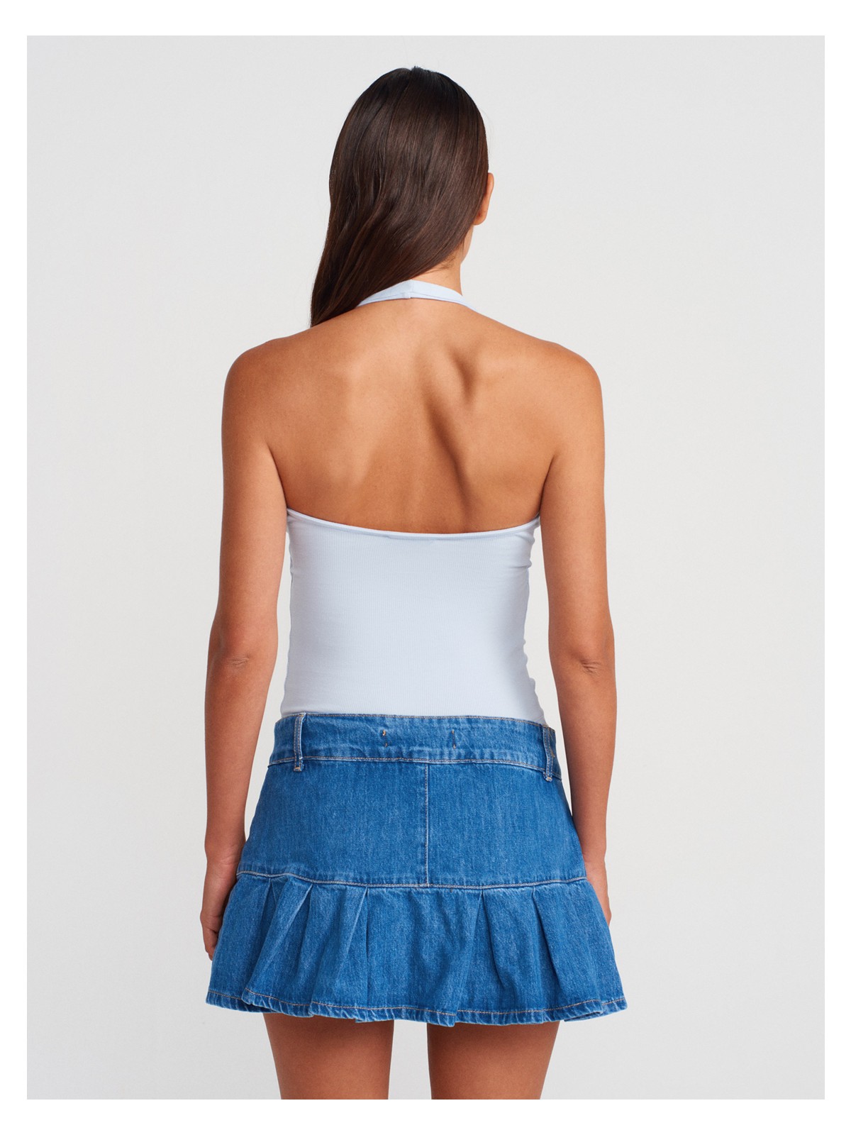 Dilvin 21052 Halter Yaka Top-Açık Mavi - Görsel 2