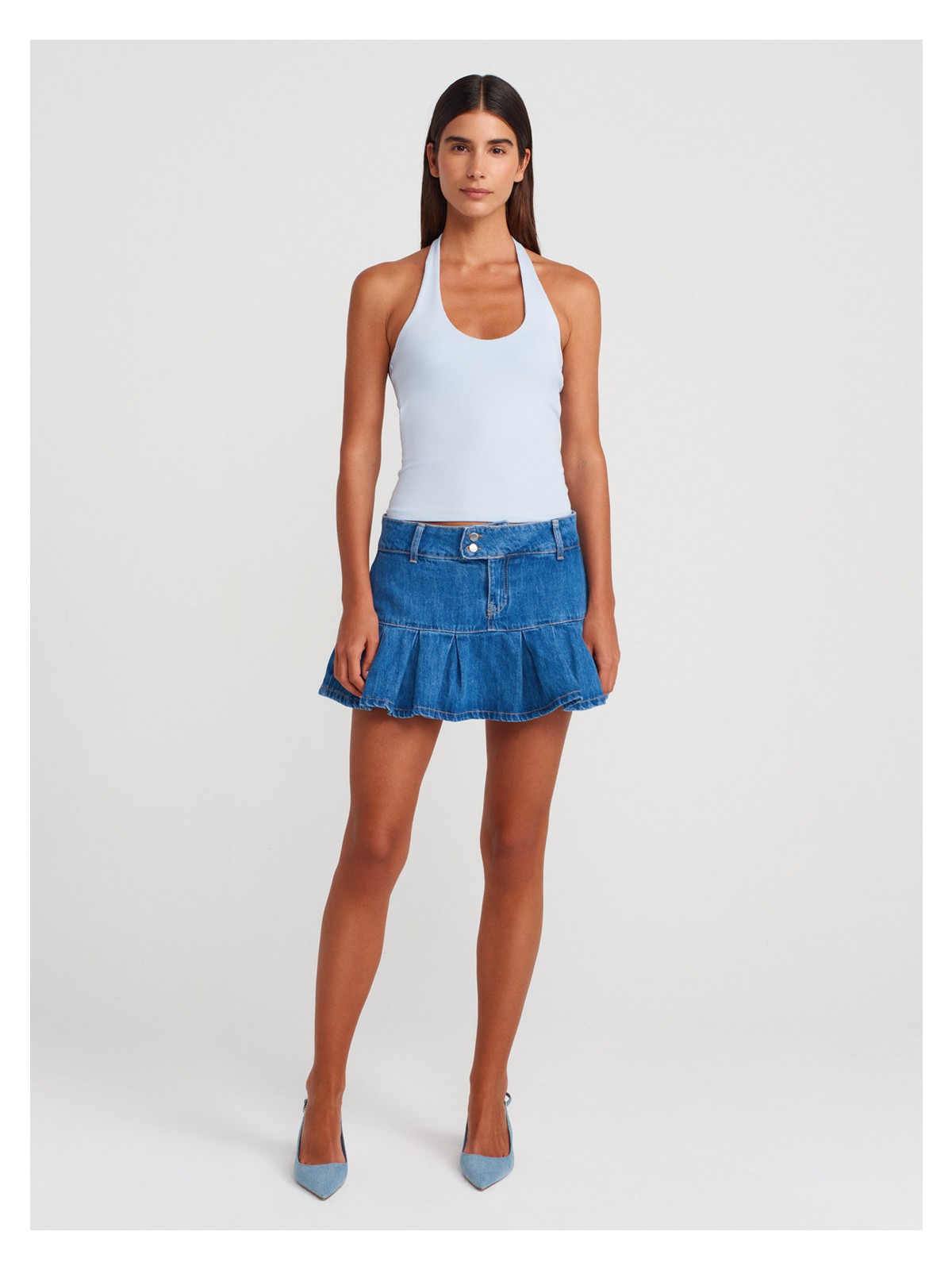 Dilvin 21052 Halter Yaka Top-Açık Mavi - Görsel 4