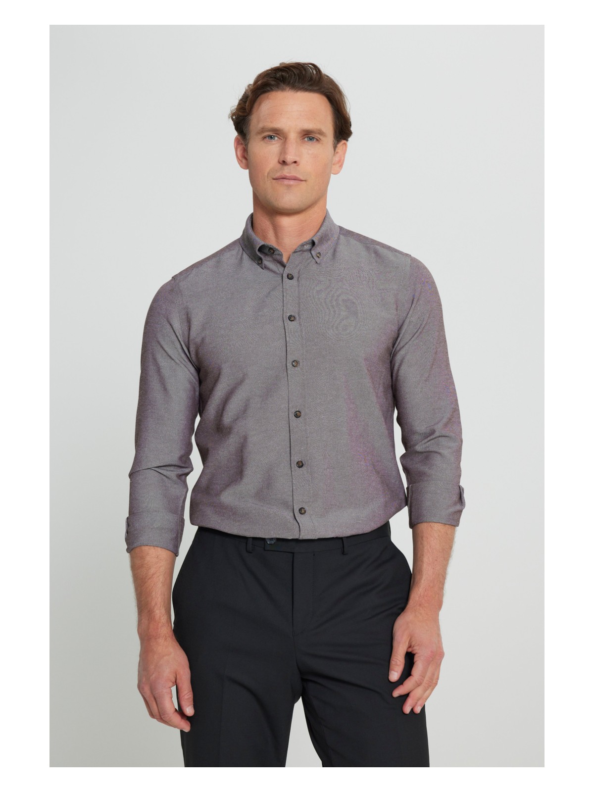 Altınyıldız Classics Erkek Beyaz Düğmeli Yaka Kolay Ütülenebilir Pamuklu Slim Fit Dar Kesim Oxford Gömlek - Görsel 7