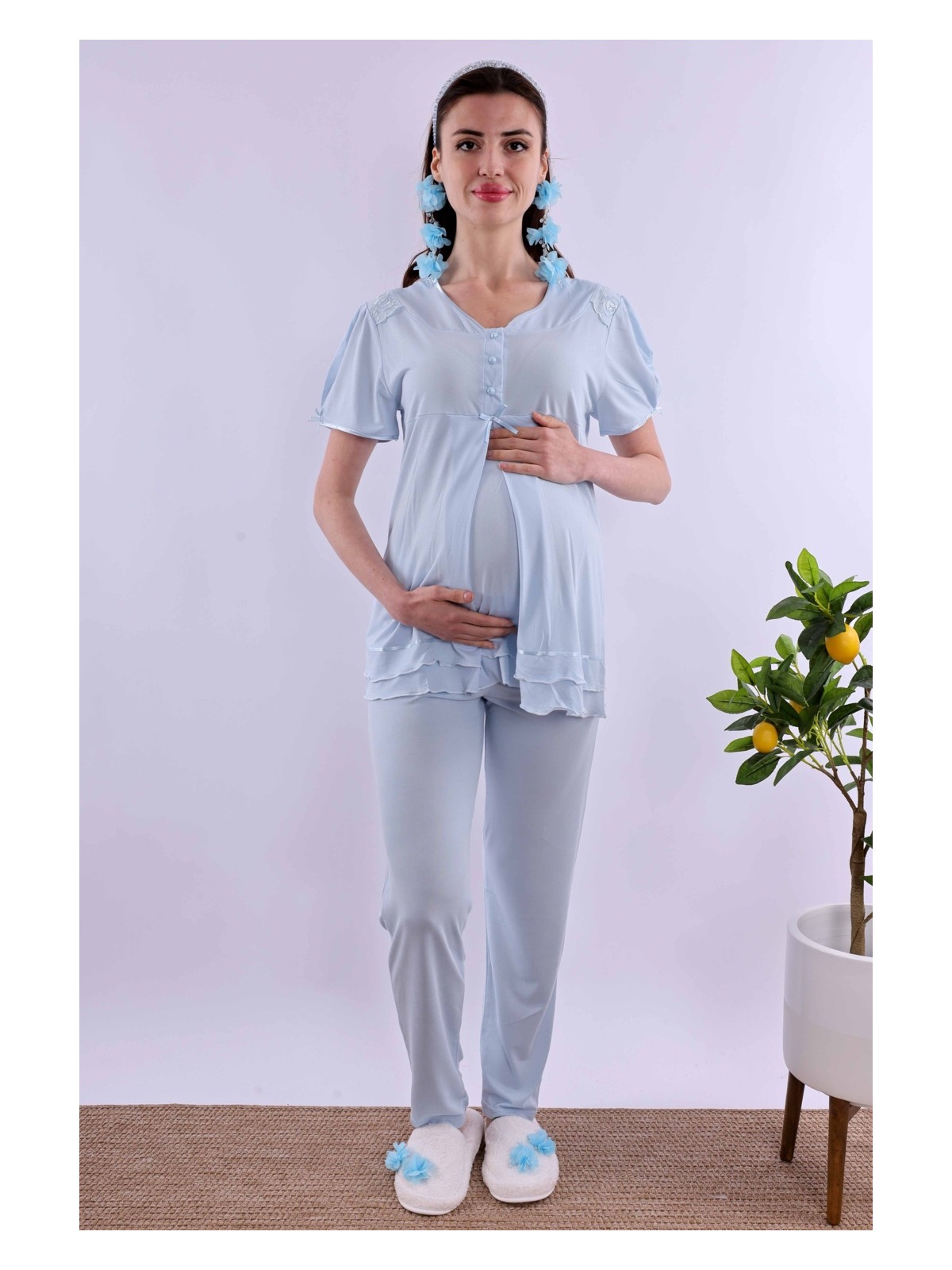 Effortt Pembe Hamile Lohusa Pijama Takımı BYL280222