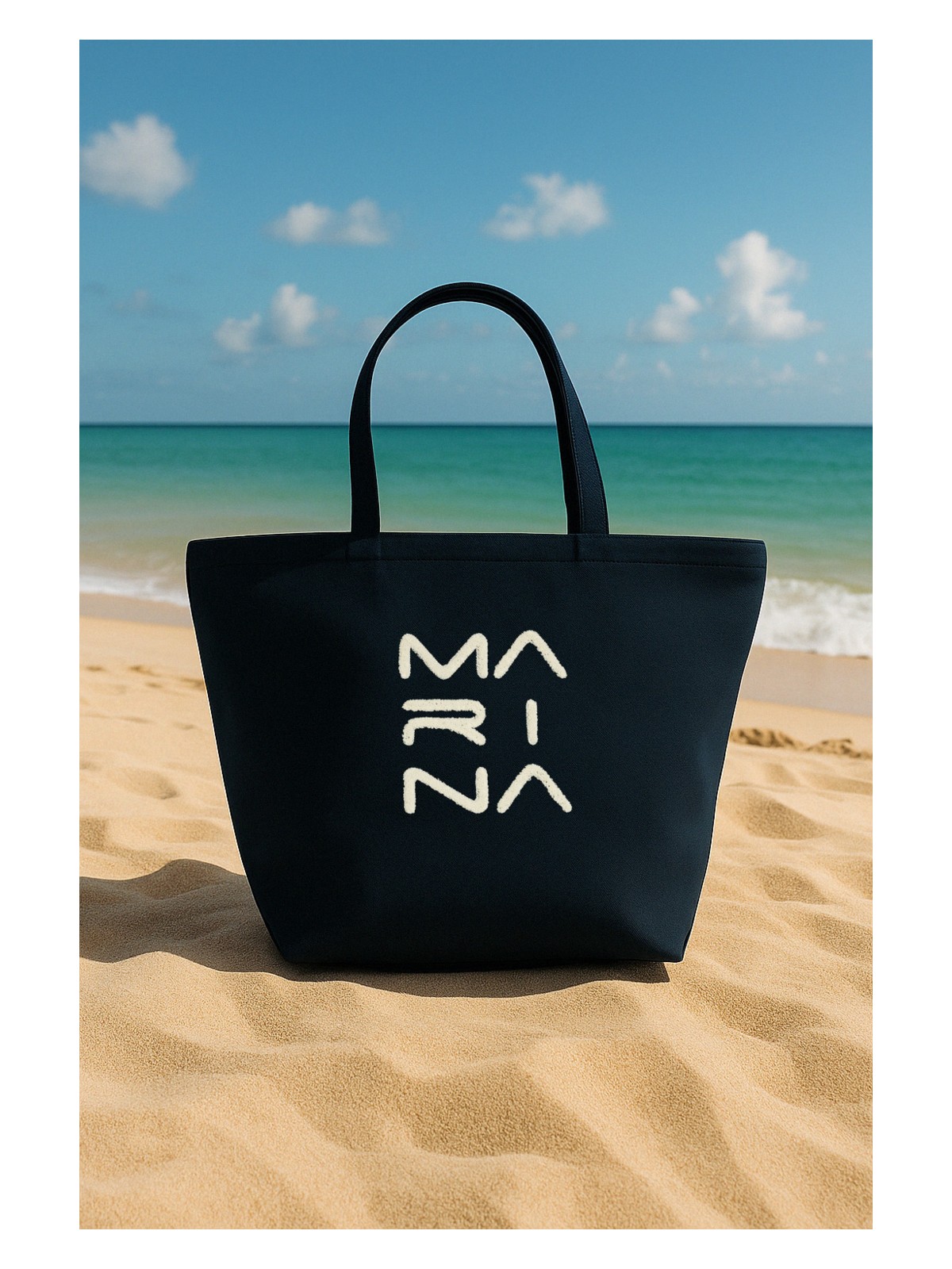 Marina Astarlı Lacivert Plaj Çantası Geniş Hacimli CA2501-2