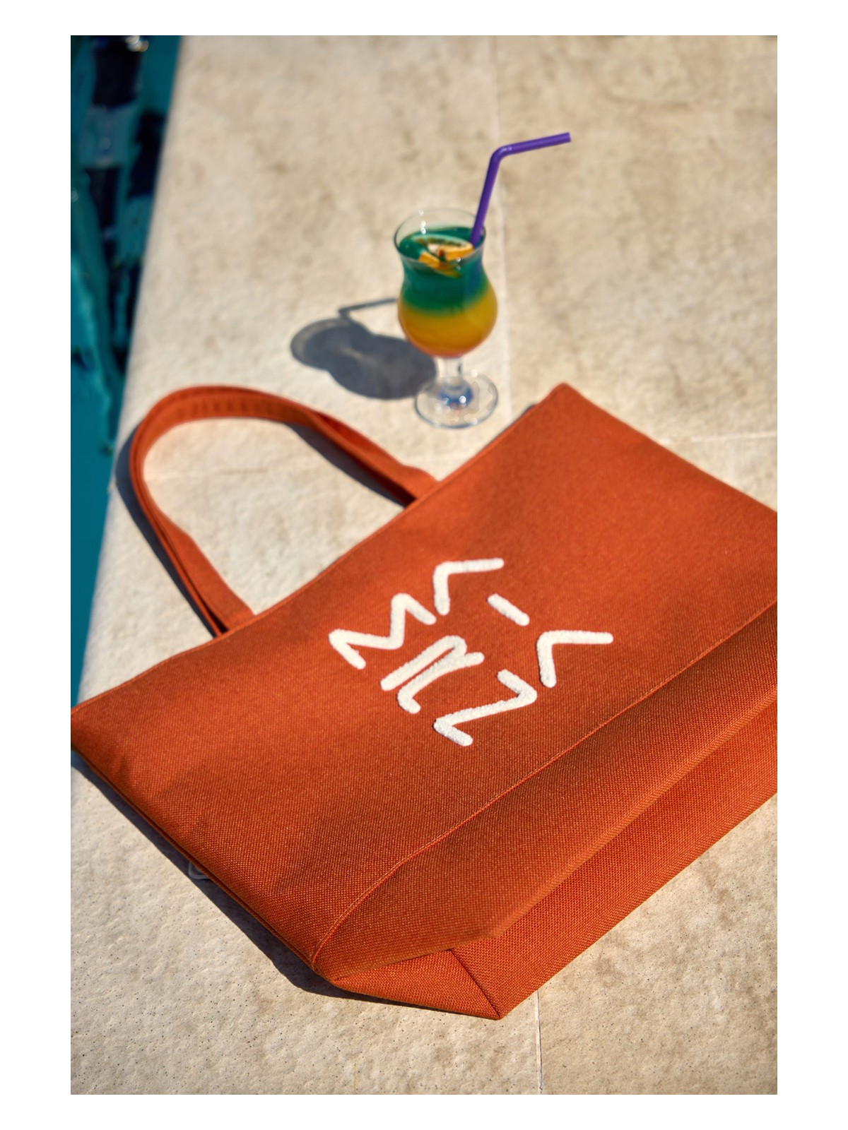 Marina Astarlı Lacivert Plaj Çantası Geniş Hacimli CA2501-2 - Görsel 6