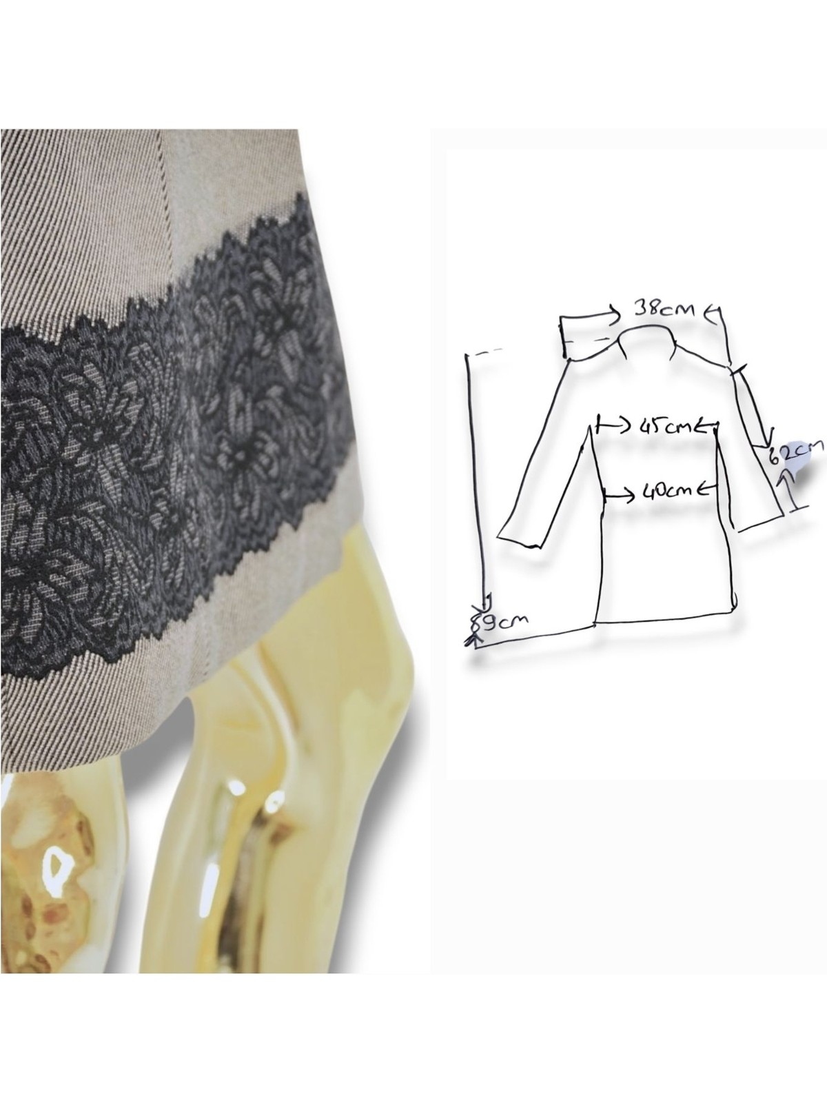 PATRIZIA PEPE ÇIKARILABİLİR TÜL DETAYLI 38 / M - L/40 CAMEL KRUVAZE YAKALI KAŞE PALTO KABAN - Görsel 8