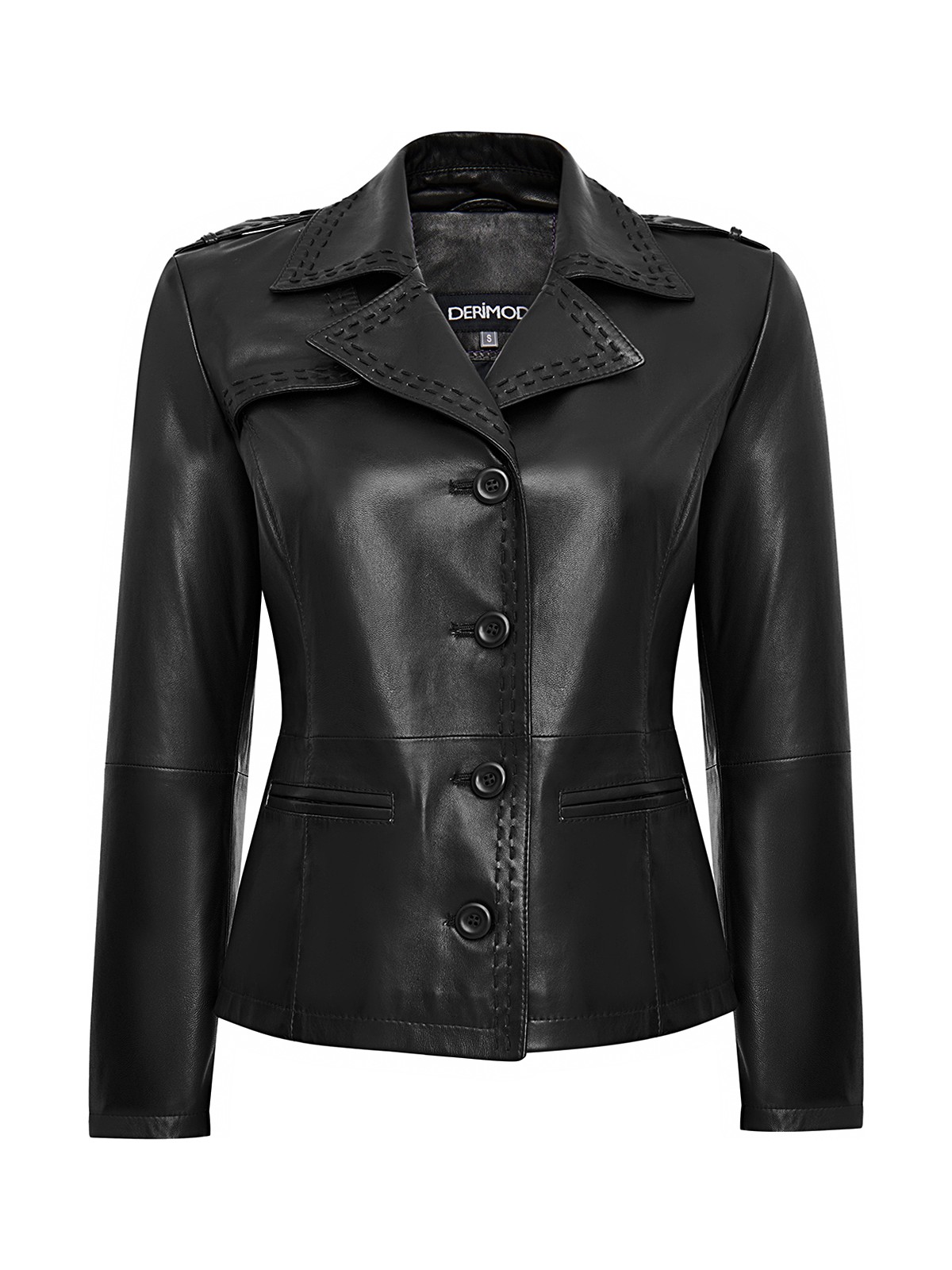 Derimod Giselle Kadın Siyah Kısa Deri Ceket 24WGD5252U4