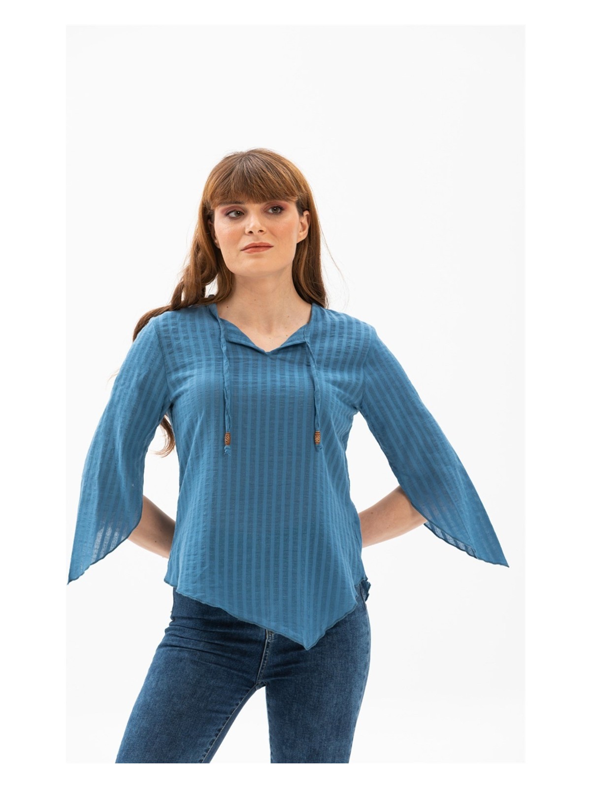 Eliş Şile Bezi Truvakar Kol Şile Bezi Rodos Yazlık Bluz Haki Hk - Görsel 3