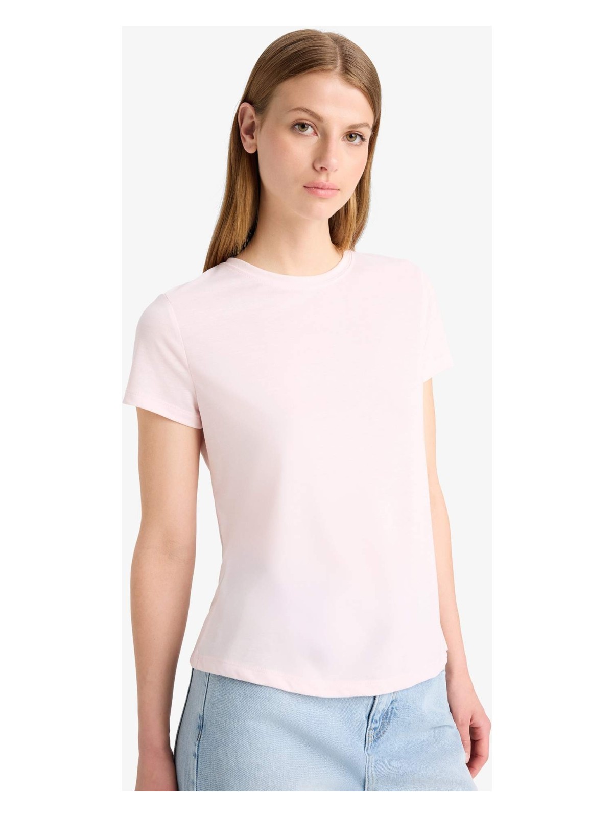 DeFacto Regular Fit Bisiklet Yaka Basic Düz Kısa Kollu Tişört F4213AXNS