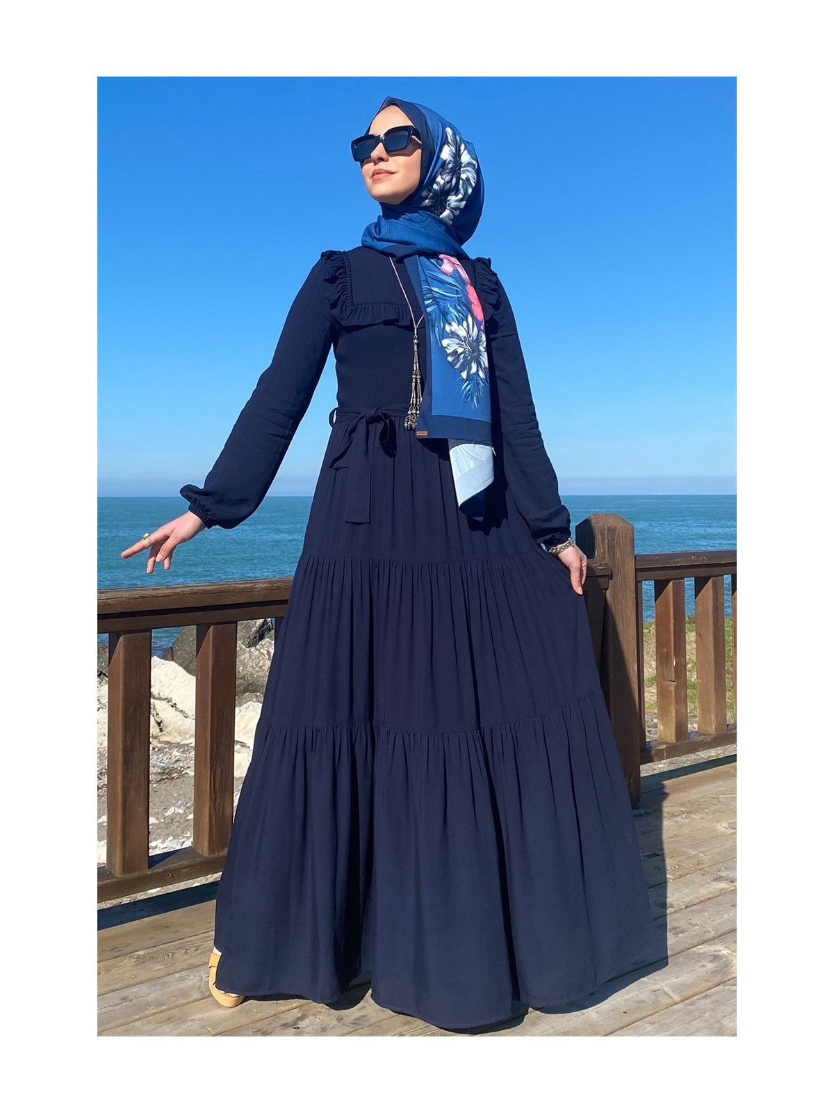 Rabia Şamlı Bade Elbise Lacivert