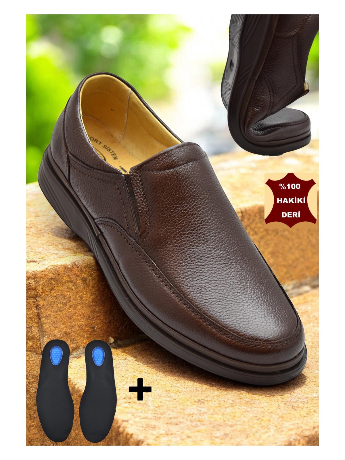 Ispartalılar TAB8050 Ortopedik Taban Hakiki Deri Erkek Ayakkabı Mevsimlik Baba Ayakkabısı - Görsel 3
