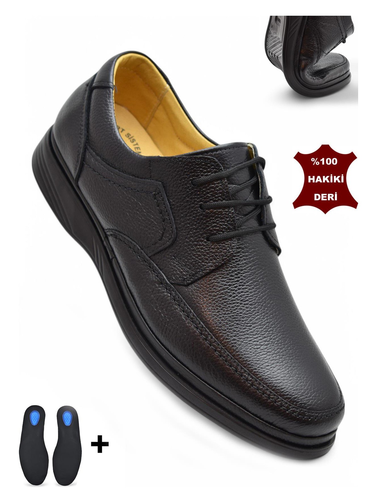 Ispartalılar TAB8050 Ortopedik Taban Hakiki Deri Erkek Ayakkabı Mevsimlik Baba Ayakkabısı