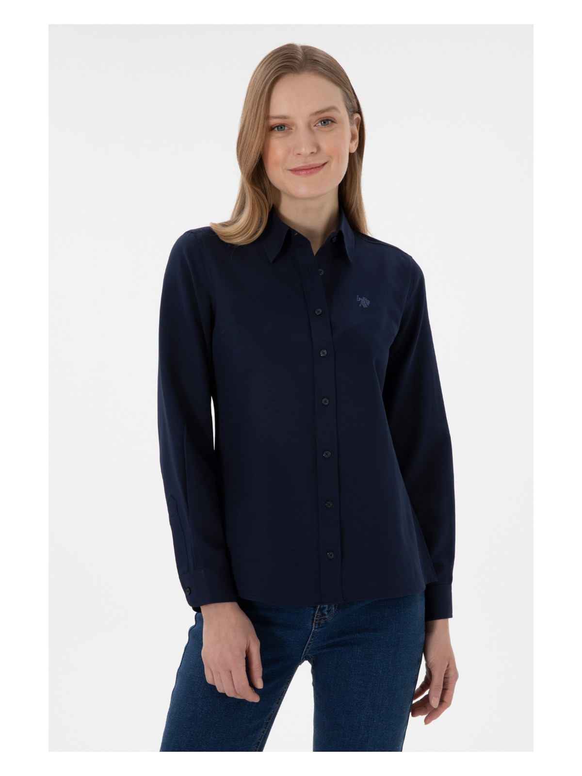 U.S. Polo Assn. Kadın Lacivert Gömlek Basic 50316711-VR033