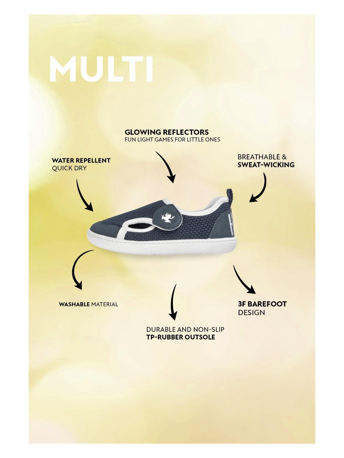 Hopfrög Multi Lacivert Mix Barefoot Çocuk Ayakkabı - Görsel 3
