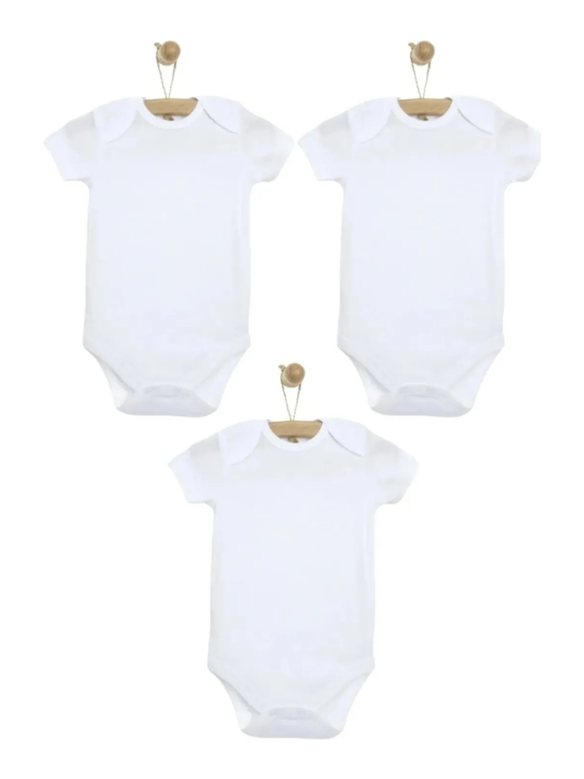 Mixi Baby %100 Pamuklu Çıtçıtlı Kısa Kol Bebek Body 3lü Set Unisex