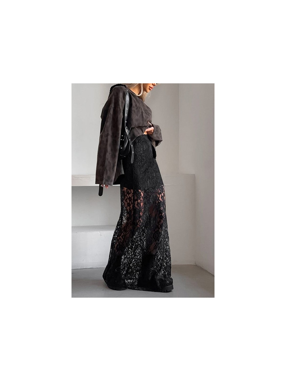 Deep Beach Retro Dantel Maxi Etek - Görsel 5