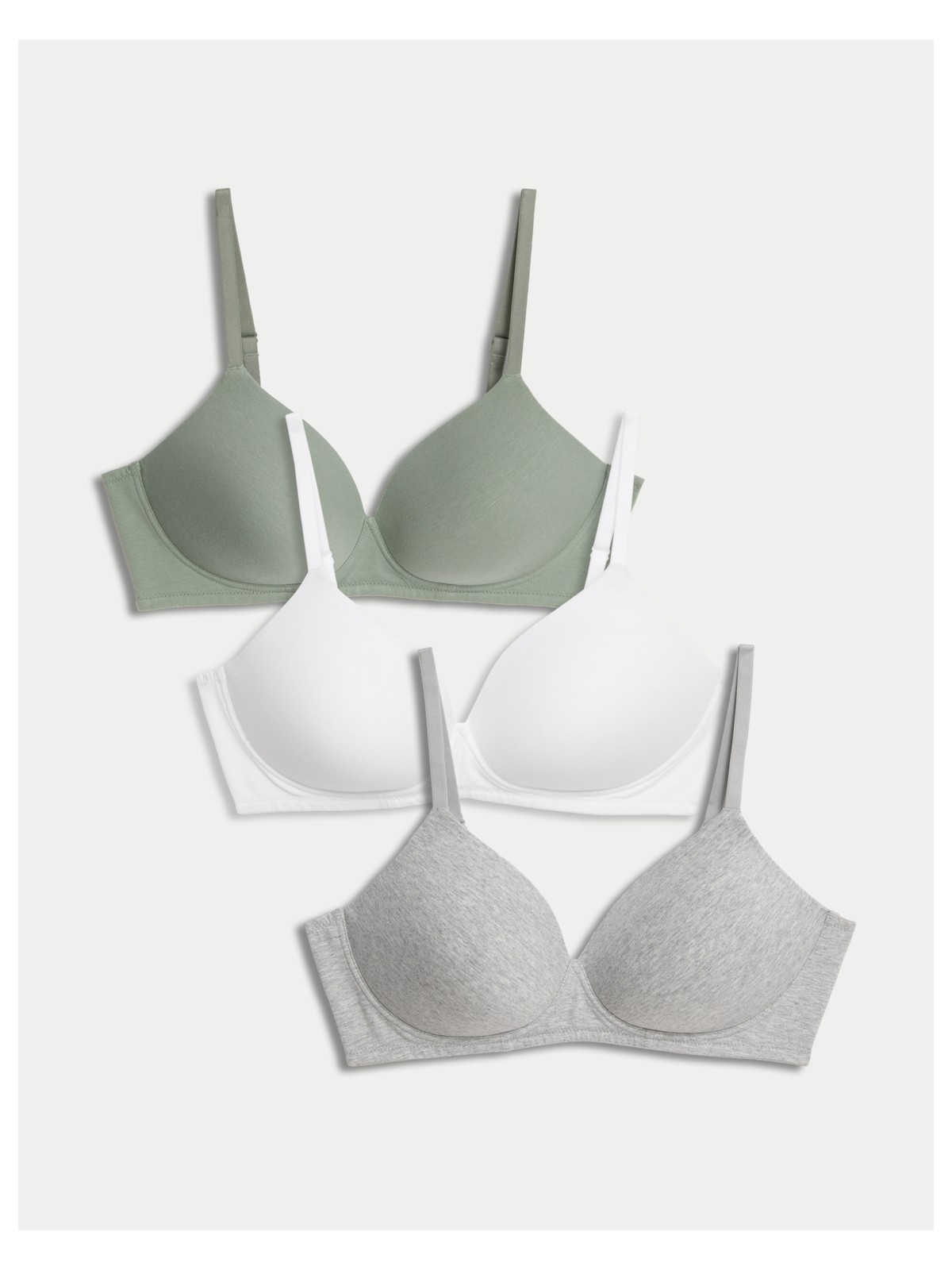 Marks & Spencer 3'lü Balensiz Pamuklu T-Shirt Sütyeni Seti