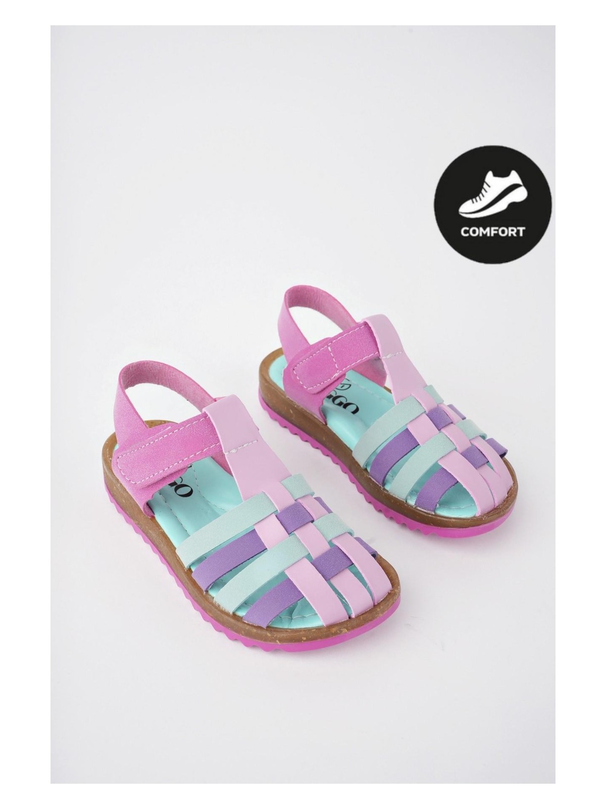 Muggo Rapunzel Garantili Günlük Ortopedik Hafif Taban Cırtlı Kız Çocuk Sandalet - Görsel 6