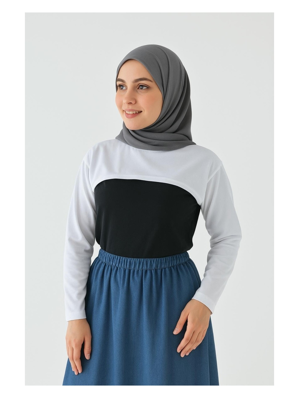 Mirach Sıfır Yaka Boyunluklu Kolluk | Uzun Kollu Tesettür Boyunluk Bodysuit Şık ve Rahat Tasarım