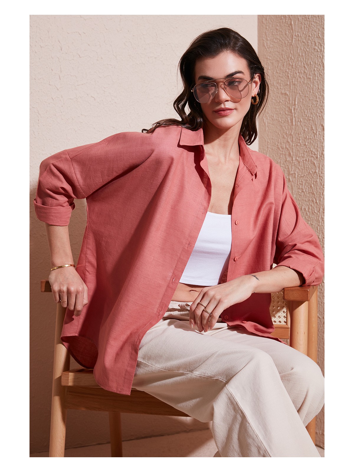 Sd Luxury Oversize Gömlek Bayan Gömlek 6781001 - Görsel 6