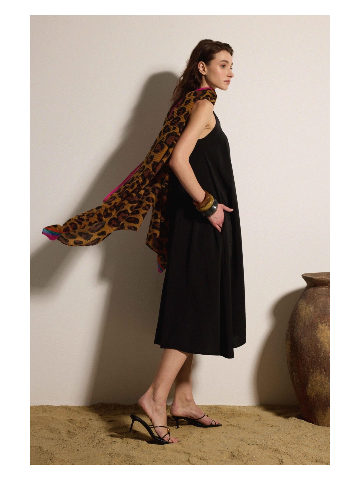 Babokah Askılı Kupro Midi Elbise - Görsel 6