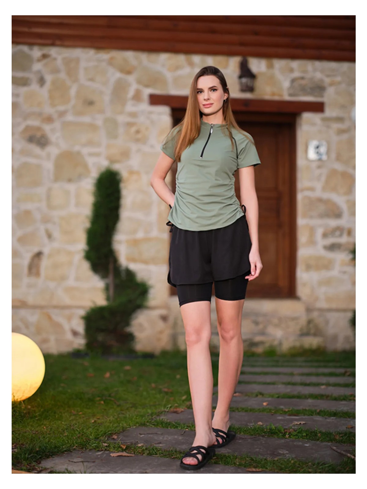 Tesmay Hızlı Kuruyan Kumaş Yarım Kol Şortlu Yüzücü Mayo 24156 - Görsel 6