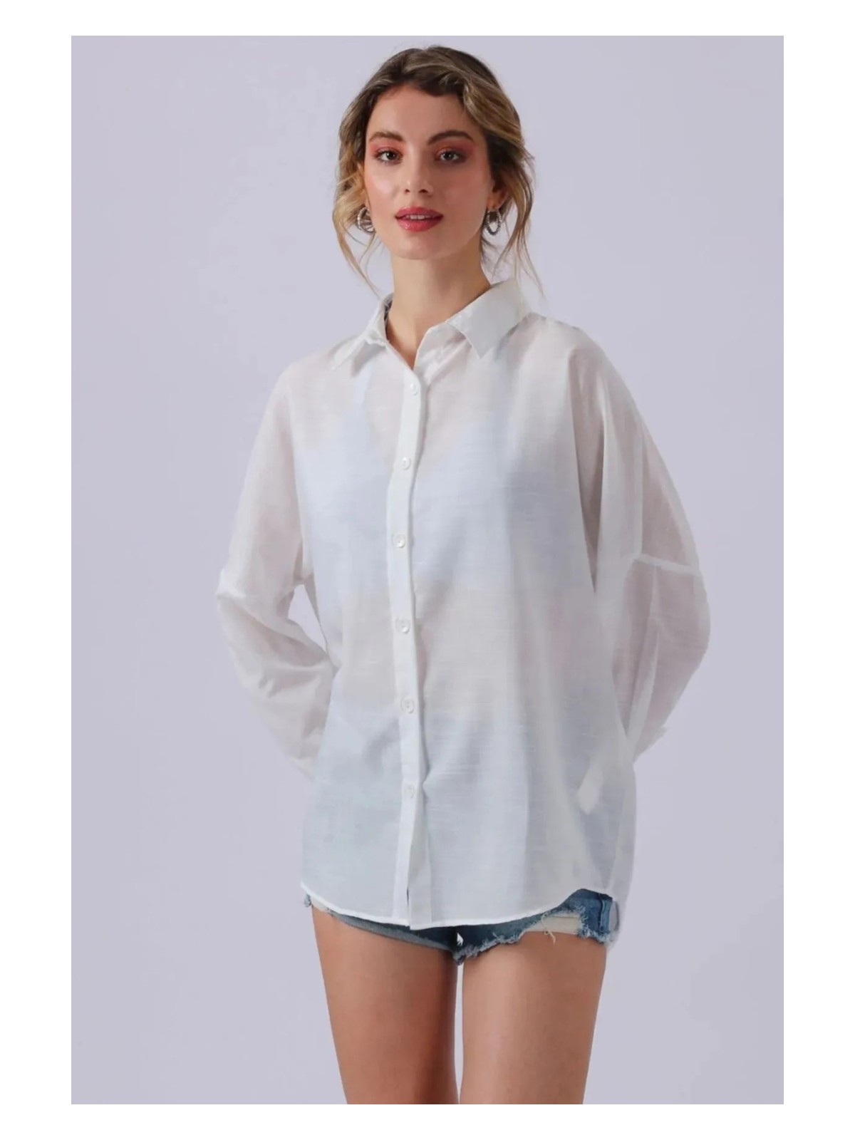 Sd Luxury Oversize Gömlek Bayan Gömlek 6781001 - Görsel 8