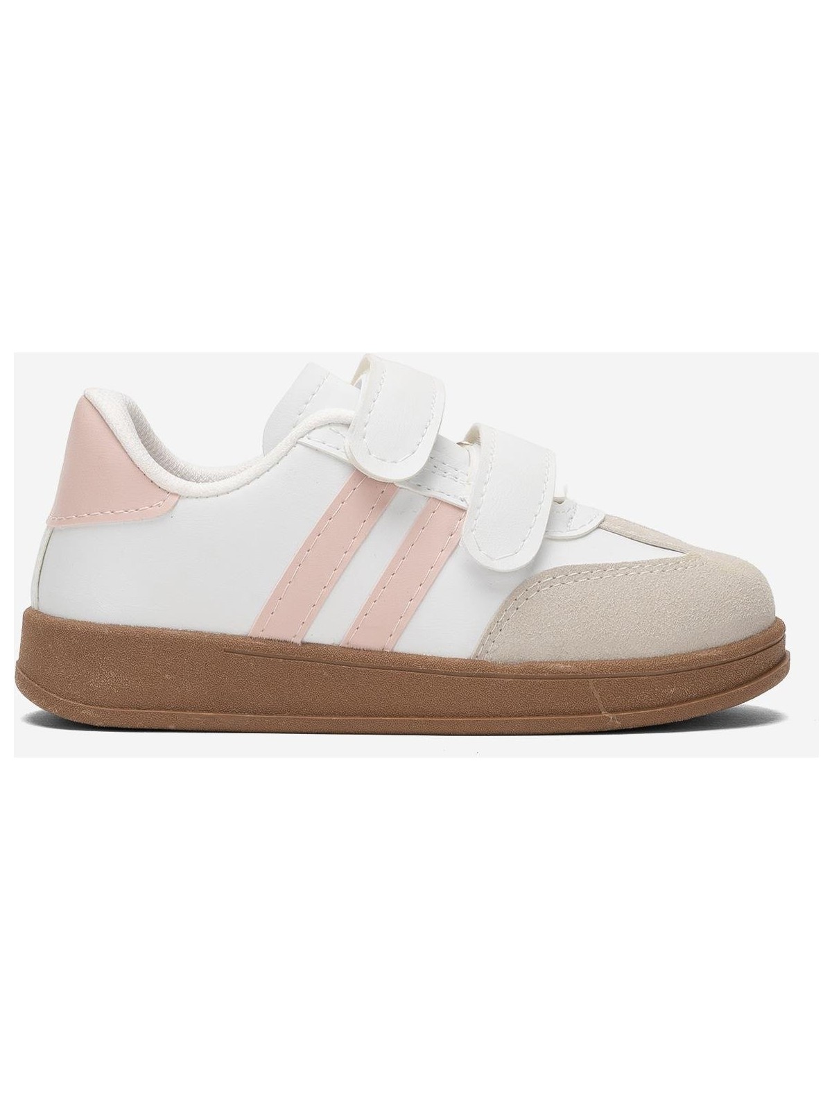 Liger Unisex Cırtlı Hafif Çocuk Spor Ayakkabı Beyaz - Siyah Suni Deri Kauçuk Taban - Görsel 3