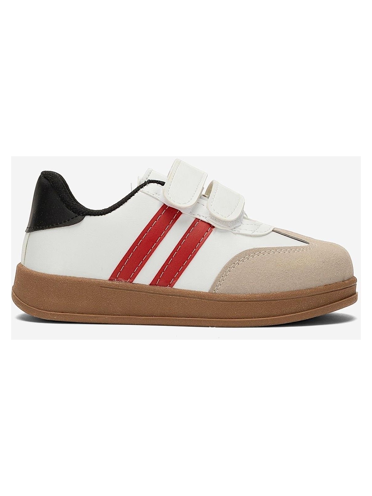 Liger Unisex Cırtlı Hafif Çocuk Spor Ayakkabı Beyaz - Siyah Suni Deri Kauçuk Taban - Görsel 4