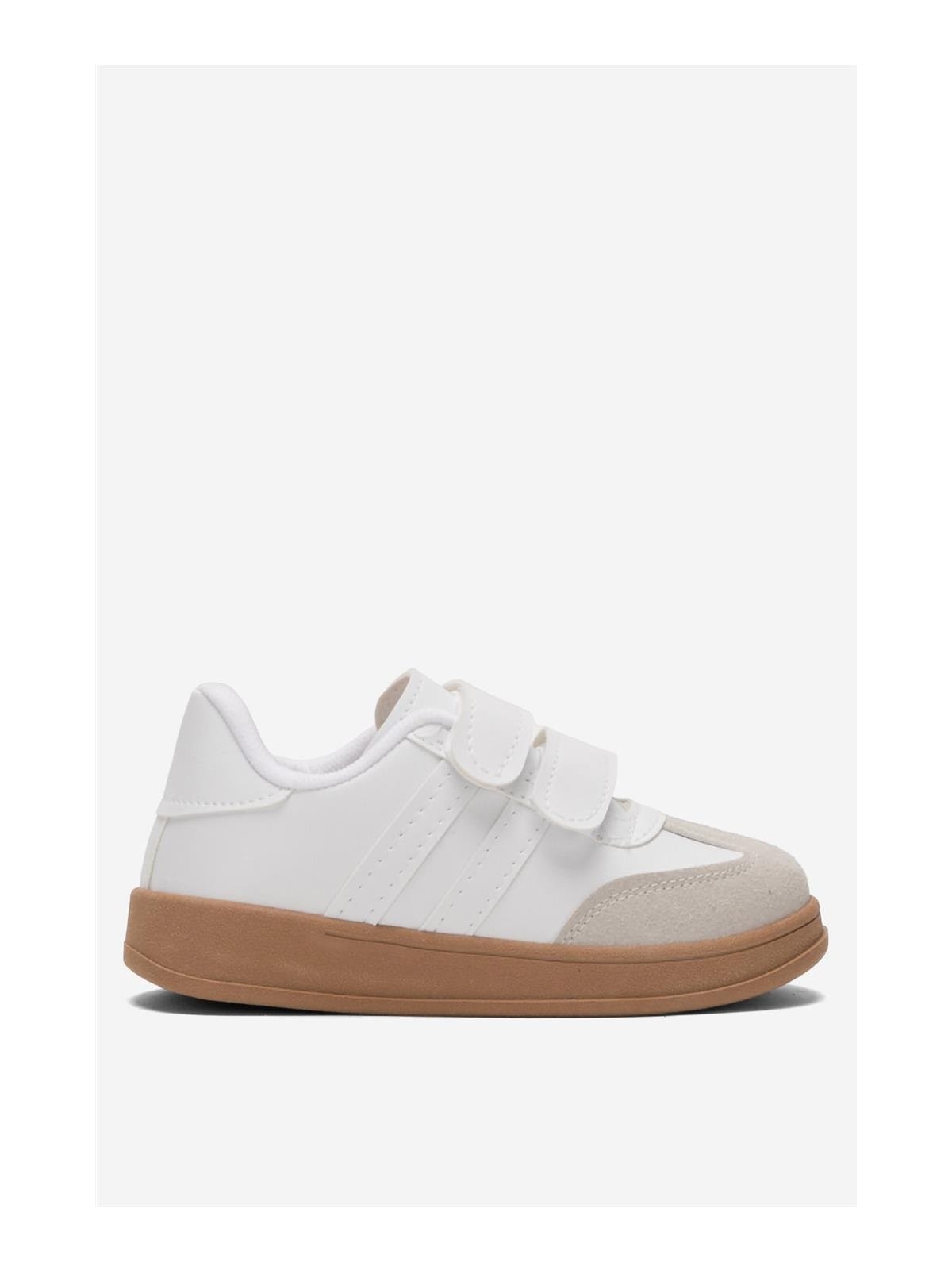 Liger Unisex Cırtlı Hafif Çocuk Spor Ayakkabı Beyaz - Siyah Suni Deri Kauçuk Taban - Görsel 5