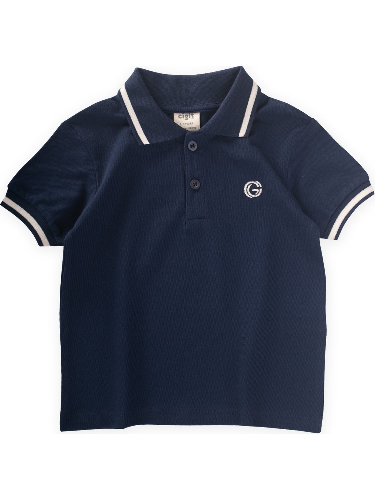 Cigit Nakışlı Polo Yaka T-Shırt 2-10 Yaş Lacivert