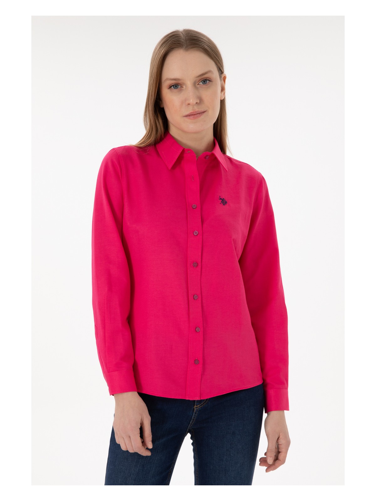 U.S. Polo Assn. Kadın Fuşya Gömlek Basic 50297002-VR023