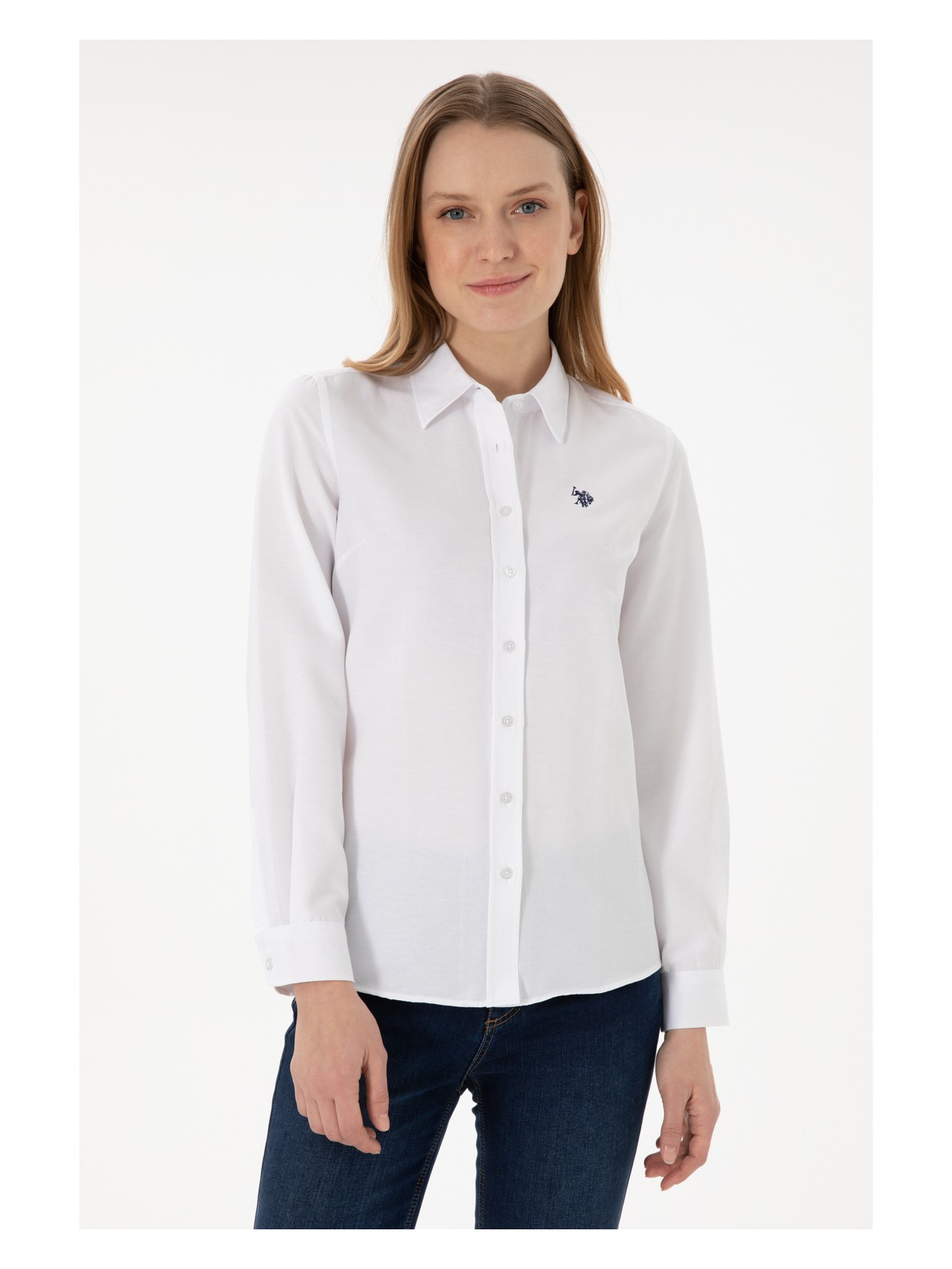 U.S. Polo Assn. Kadın Beyaz Gömlek Basic 50288851-VR013