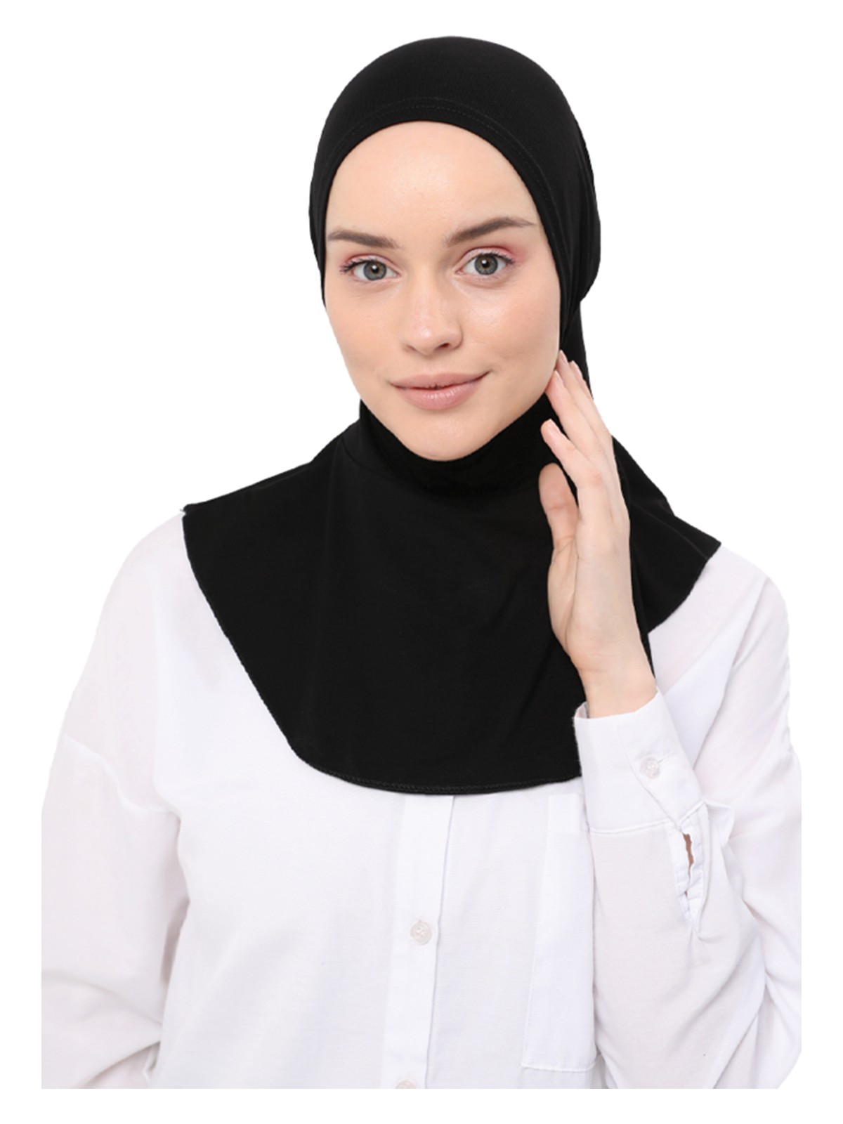 Altobeh Kadın Tesettür Pratik Boyunluklu Hijab - Sporcu Bone - Siyah