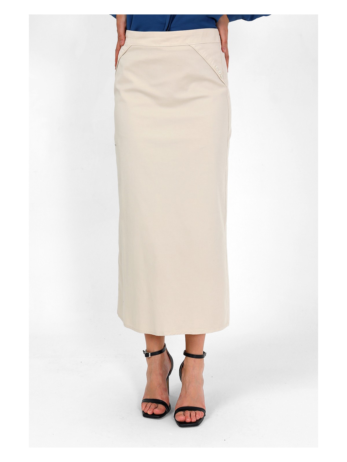 Vellichor Kumaş Kalem Etek - Antrasit - Görsel 5