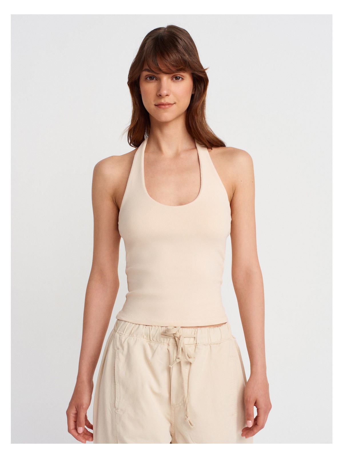 Dilvin 21052 Halter Yaka Top-Açık Mavi - Görsel 6