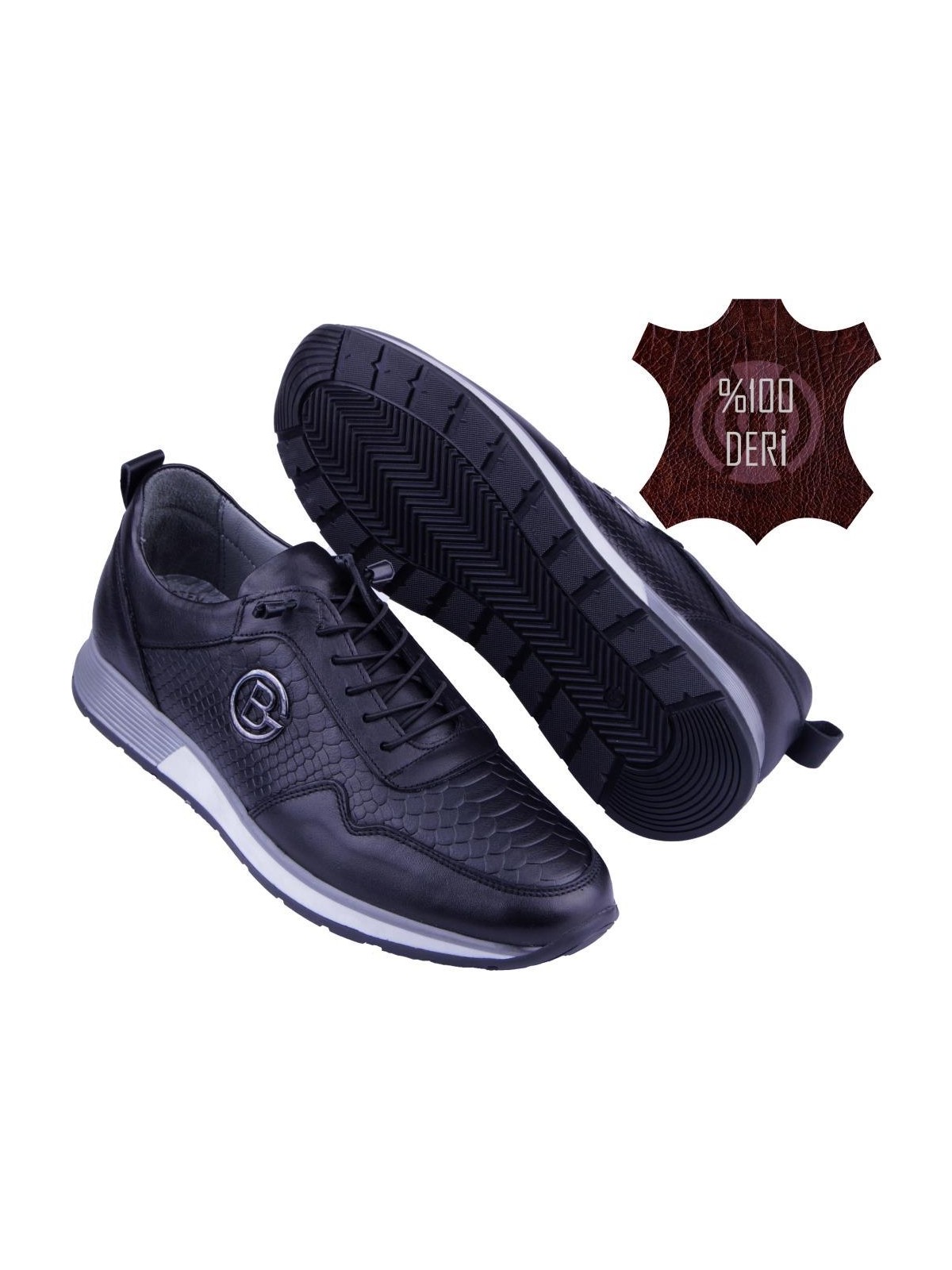 Detector Iç Dış Hakiki Deri Ortopedik Ultra Rahat Şık Erkek Ayakkabı BRT015 - Görsel 5