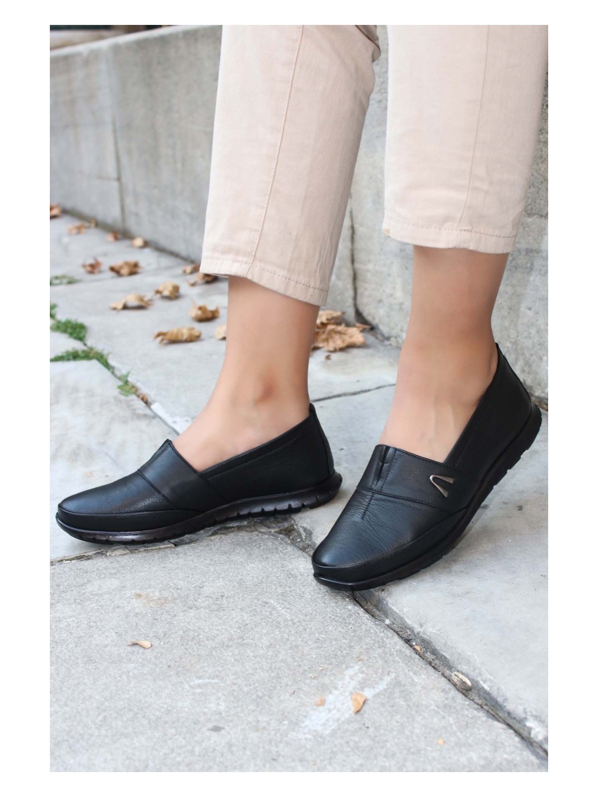 Fast Step Hakiki Deri Kadın Günlük Spor Ortopedik Rahat Günlük Ayakkabı 864ZA101 - Görsel 5