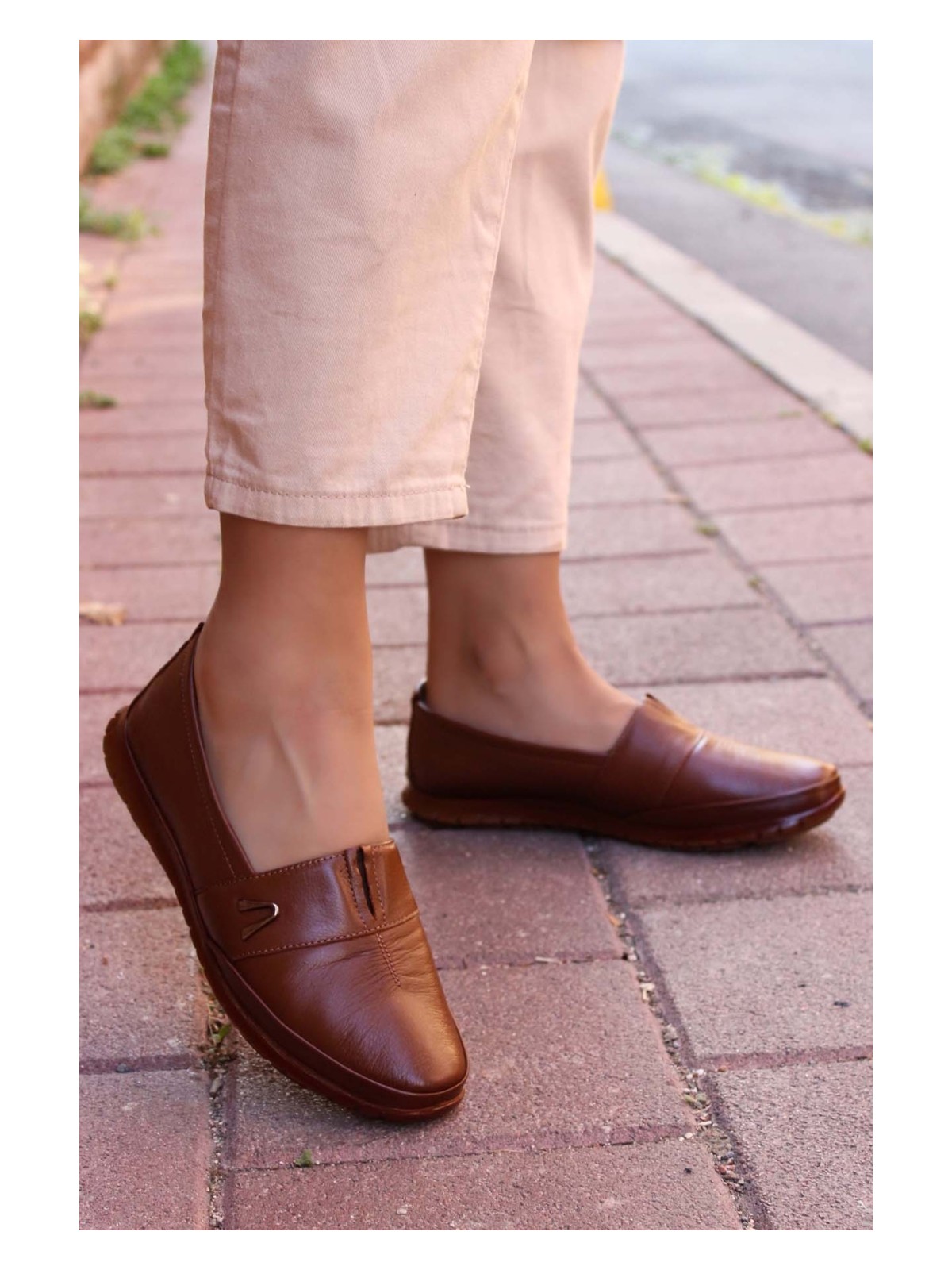 Fast Step Hakiki Deri Kadın Günlük Spor Ortopedik Rahat Günlük Ayakkabı 864ZA101 - Görsel 6