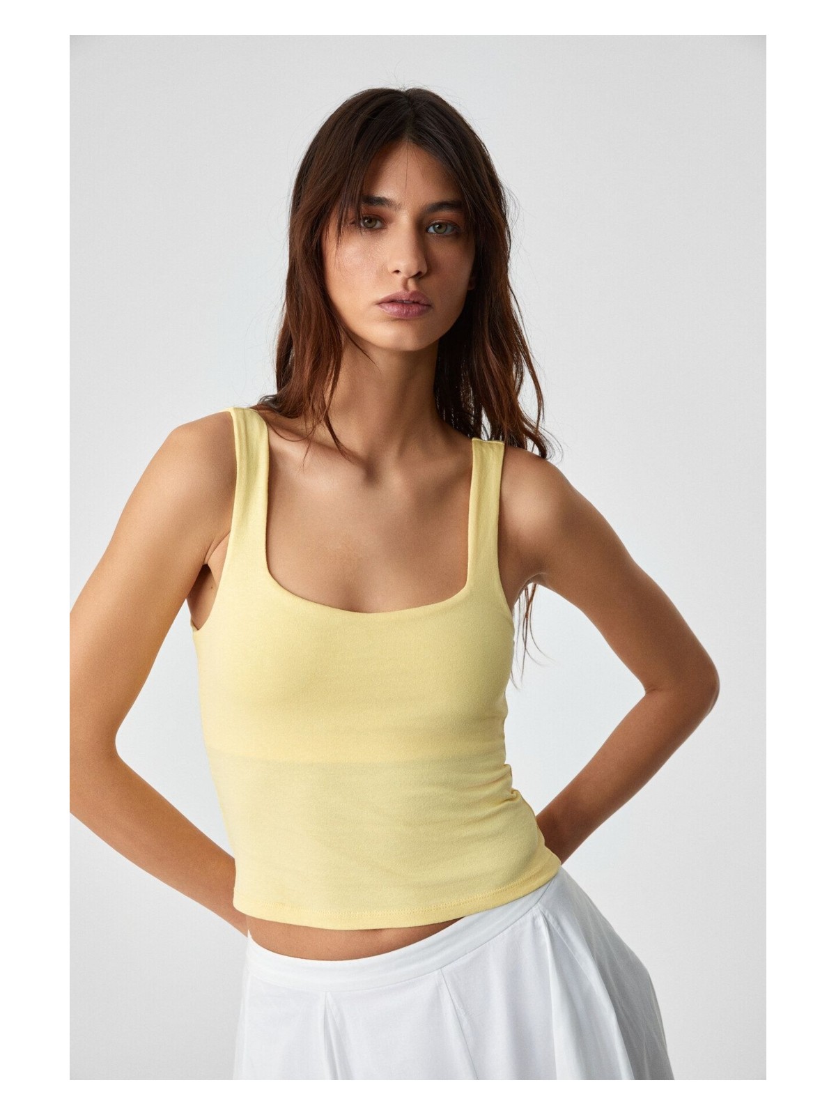 Grimelange Sanukı Kadın Slim Kısa Oyuk Yaka Mor Bluz - Görsel 9