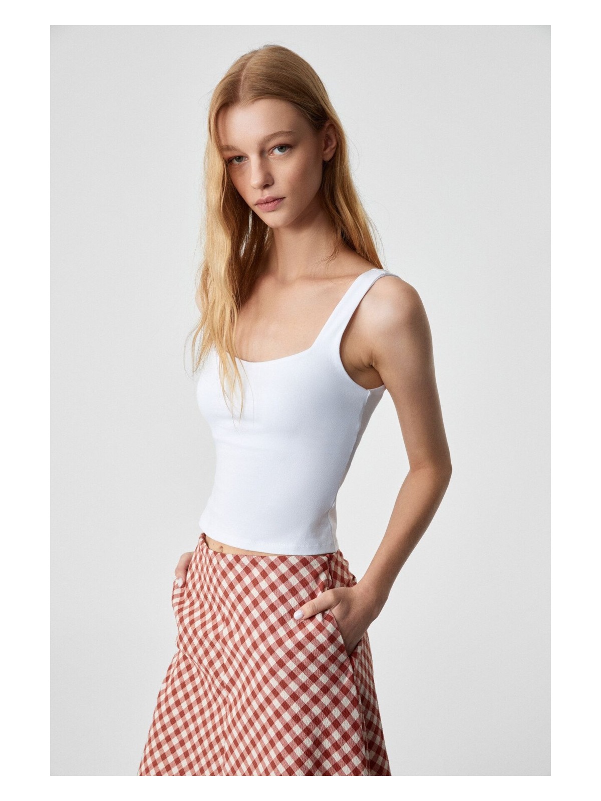 Grimelange Sanukı Kadın Slim Kısa Oyuk Yaka Mor Bluz - Görsel 5