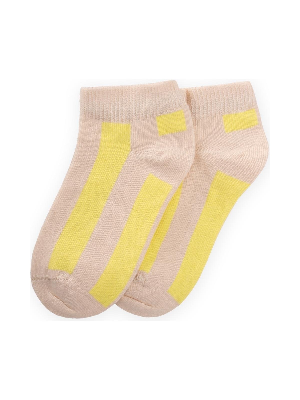 Cigit Kalın Çizgili Çocuk Patik Çorabı 5-12 Yaş Kum - Sarı